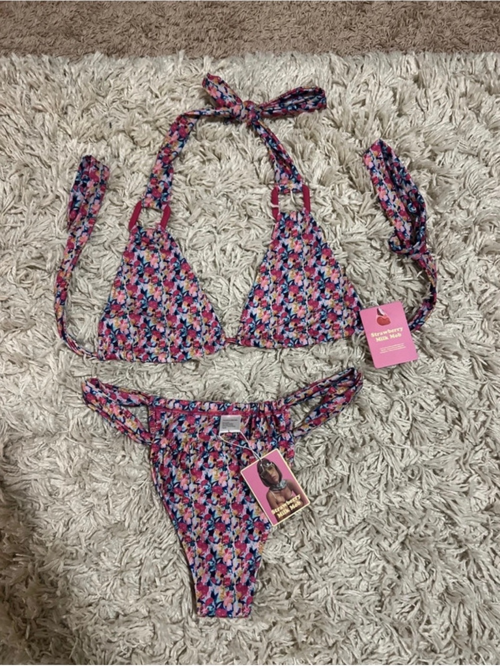 NWT Strawberry Milk Mob Bikini Set